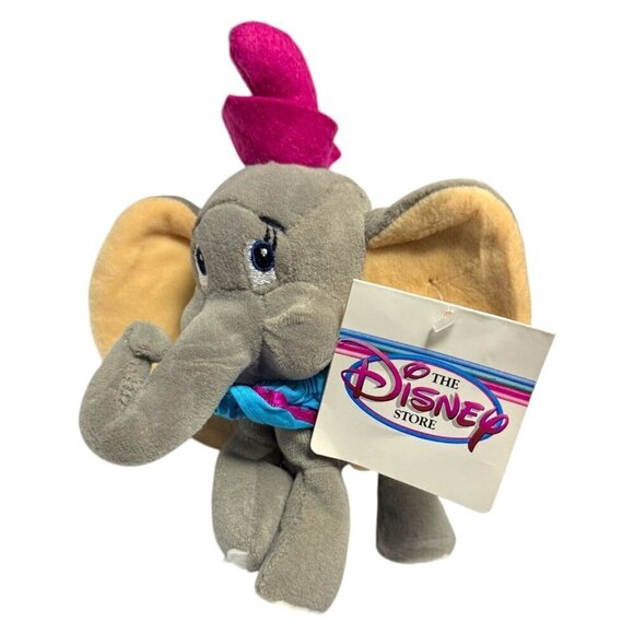 NWT 90s Disney Store DUMBO 8" Vintage DISNEY Mini Beanie Bag Doll - Picture 1 of 5